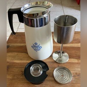 Vintage Pyrex Corningware “Blue Cornflower” 9 Cup Coffee Carafe